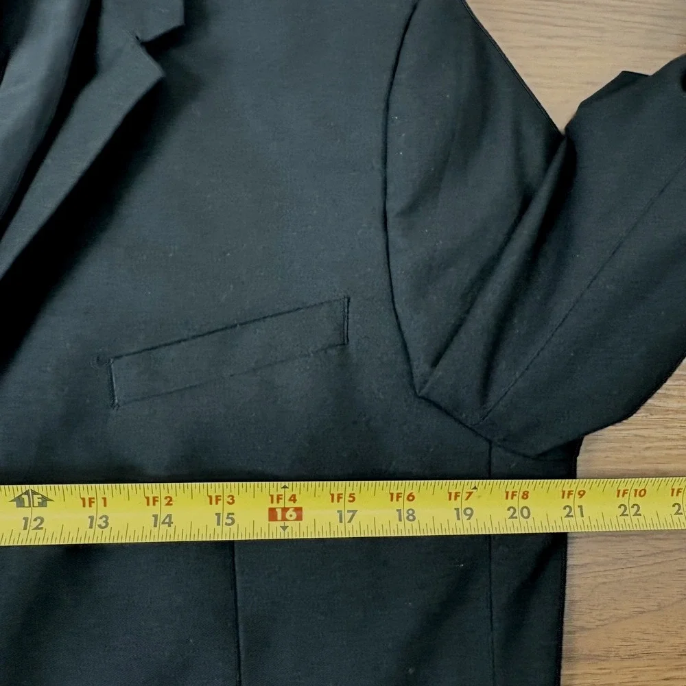 Calvin Klein Blazer Mens XL Black Infinite Slim Fit Two Button Sport Coat Sleek